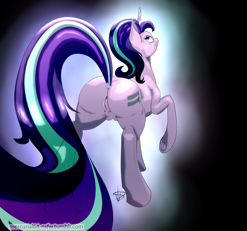 anatomically_correct anatomically_correct_genitalia anatomically_correct_pussy animal_genitalia animal_pussy anus ass breasts crotchboobs equine_pussy female female_only friendship_is_magic furry mercurial64 my_little_pony pussy solo_female starlight_glimmer tagme vagina