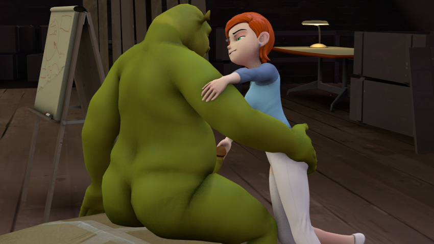 3d ben_10 big_penis cartoon_network crossover dreamworks garbagesfm gwen_tennyson penis shrek shrek_(series) source_filmmaker