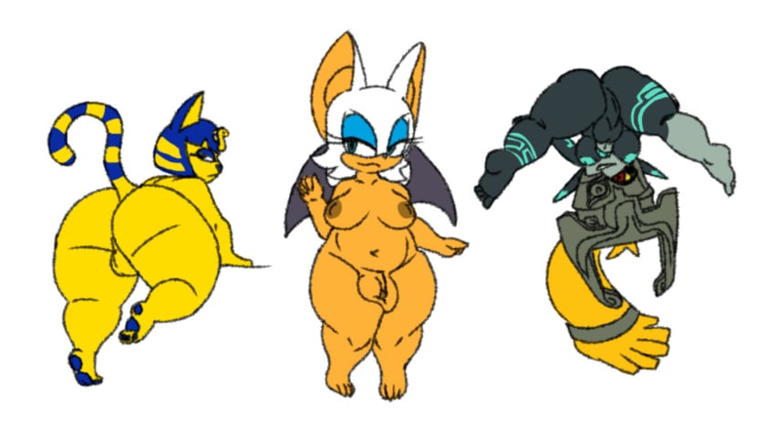 animal_crossing ankha anthro anus ass ayesha-mouse balls breasts crossover furry furry_futa futanari humanoid imp imp_midna midna nintendo penis rouge_the_bat sega shortstack sonic_(series) the_legend_of_zelda the_legend_of_zelda:_twilight_princess twilight_princess