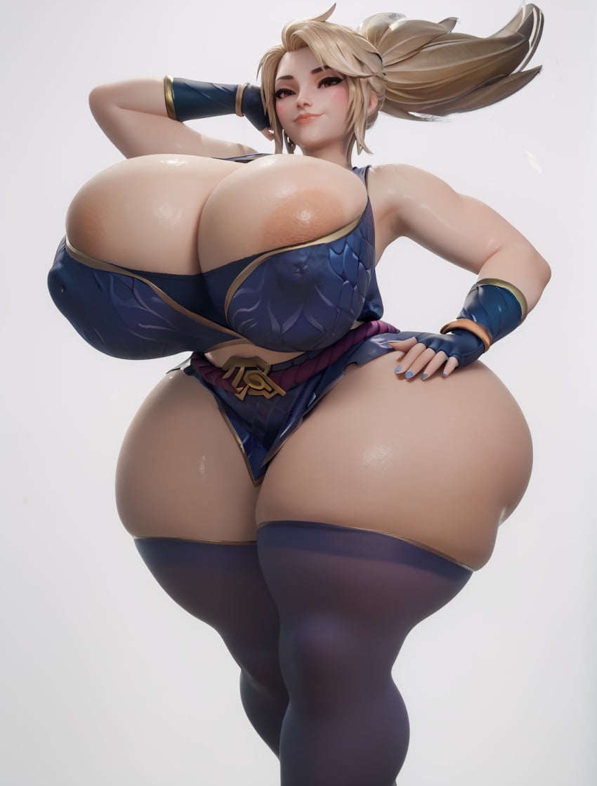 1female 1girls 3d 3d_(artwork) ai_generated akali armpits big_ass big_breasts big_butt blonde_hair chubby chubby_female curvaceous curvy curvy_body curvy_female curvy_figure curvy_hips female female female_focus female_only front_view huge_ass huge_breasts huge_butt human human_only humanoid k/da_all_out_series k/da_series league_of_legends light-skinned_female light_skin ponytail red_eyes riot_games standing thick thick_ass thick_legs thick_thighs thigh_highs thighhighs thighs voluptuous voluptuous_female waifusrift