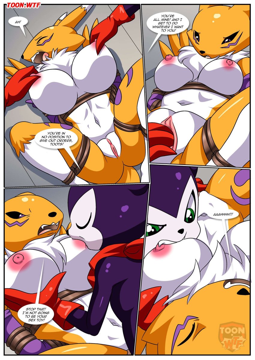 1boy 1girls anthro ass bbmbbf bondage breast_grab breast_sucking breasts comic digihentai digimon digimon_(species) female finger_fuck fingering furry impmon impmon's_payback_(comic) male male/female nipples palcomix pussy rape renamon rope rope_bondage sex toon.wtf