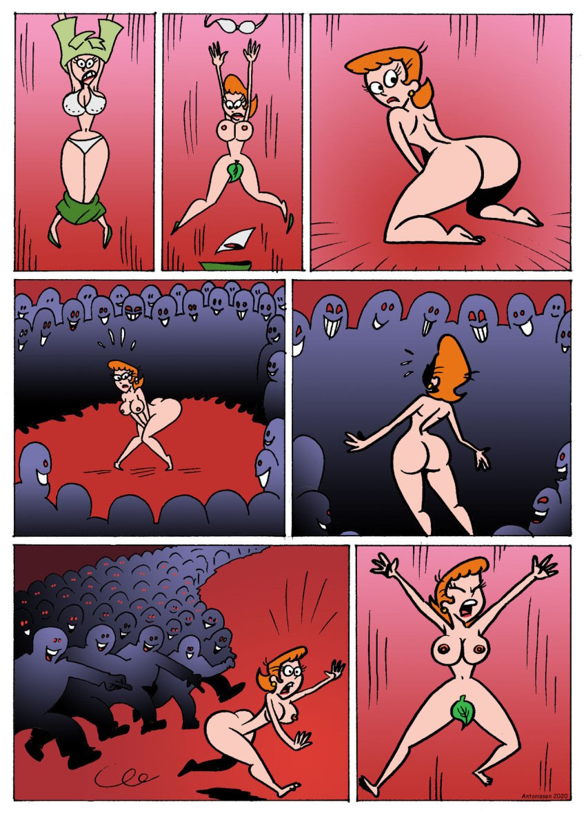 2d antonissen ass booty breasts cartoon_network completely_naked completely_naked_female completely_nude completely_nude_female covering covering_crotch dexter's_laboratory dexter's_mom embarrassed embarrassed_nude_female enf female female_focus female_only leaf leaf_censor leaf_on_crotch naked naked_female nightmare no_visible_genitalia nude nude_female role_reversal scene_reference stripped stripped_naked suddenly_naked