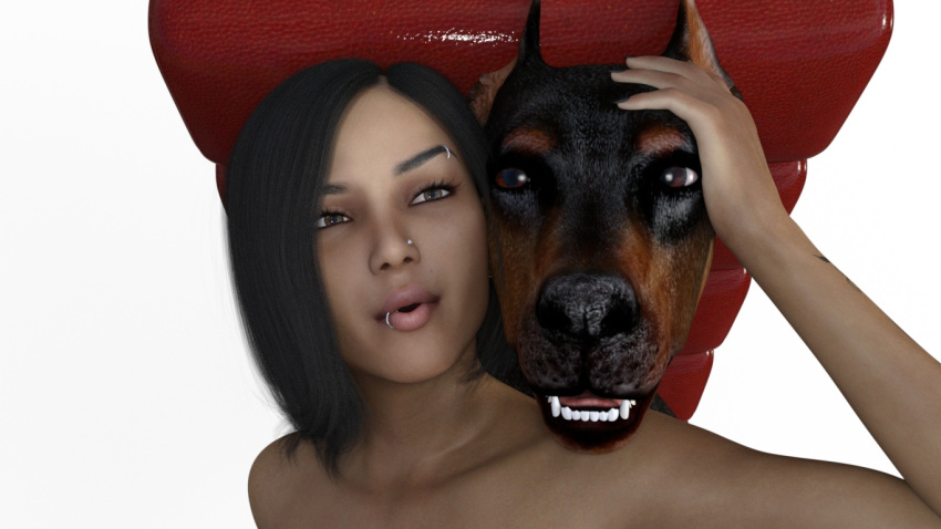 3d bestiality canine driigon female knot piercing short_hair tattoo teenager the_red_chair zoophilia