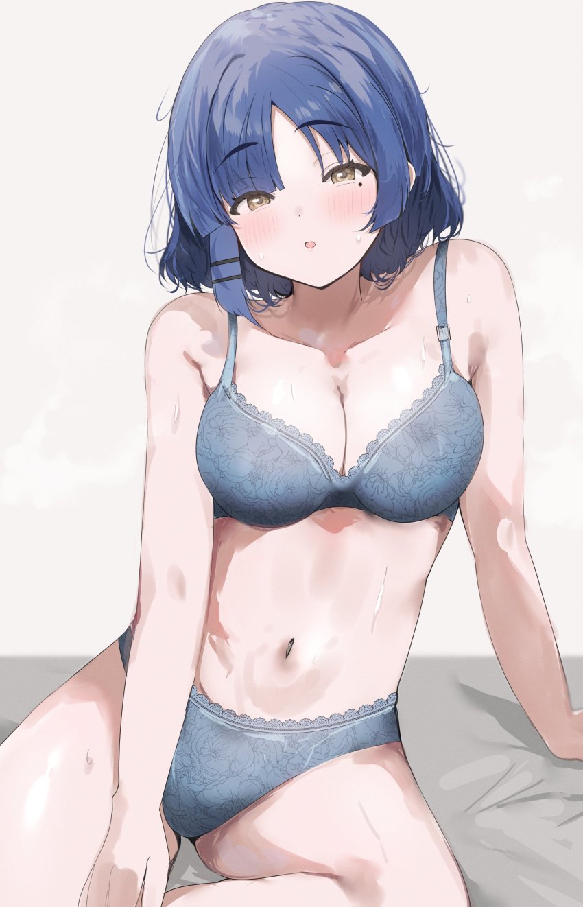 1girls absurd_res absurdres arm_support bare_arms bare_belly bare_chest bare_hands bare_hips bare_legs bare_midriff bare_navel bare_shoulders bare_skin bare_thighs belly belly_button blue_bra blue_eyebrows blue_hair blue_hair_female blue_panties blue_underwear blush blush_face blush_lines blushed_face blushing_at_viewer blushing_face blushing_female bocchi_the_rock! bra breasts busty busty_female busty_girl busty_teen cleavage collarbone dot_nose embarrassed embarrassed_exposed_female embarrassed_expression embarrassed_female embarrassed_nude_female embarrassed_underwear_female exposed_arms exposed_belly exposed_chest exposed_hips exposed_legs exposed_midriff exposed_navel exposed_shoulders exposed_skin exposed_thighs eyebrows_visible_through_hair fair_skin female female_focus female_naked female_only fingers frilled_bra frilled_panties frilled_underwear green_eyes green_eyes_female groin hair_clip hair_clips hairclip hairclips half_naked half_nude head_tilt high_resolution highres hourglass_figure lace-trimmed_bra lace-trimmed_panties lace_bra lace_panties lace_underwear laced_bra laced_panties laced_underwear lean_body lean_figure legs light-skined_female light-skinned light-skinned_female light_skin light_skin_female light_skinned light_skinned_female looking_at_viewer medium_breasts medium_hair midriff mole mole_under_eye naked naked_female naked_woman narrow_waist navel nude nude_female nudity open_mouth panties parted_bangs parted_lips partially_naked semi_nude shoulders simple_background sitting slender_body slender_waist slim_girl slim_waist smooth_skin solo sunya_(honorin-yuunibo) sweat sweatdrop sweating sweaty sweaty_arms sweaty_belly sweaty_body sweaty_breasts sweaty_face sweaty_legs sweaty_thighs teen_girl teenage_girl teenage_tits teenager thick_thighs thighs thin_waist tilted_head tongue underwear underwear_only upper_body v-line wet wet_arms wet_belly wet_body wet_breasts wet_face wet_legs wet_thighs white_background wide_hips yamada_ryou young_female young_woman