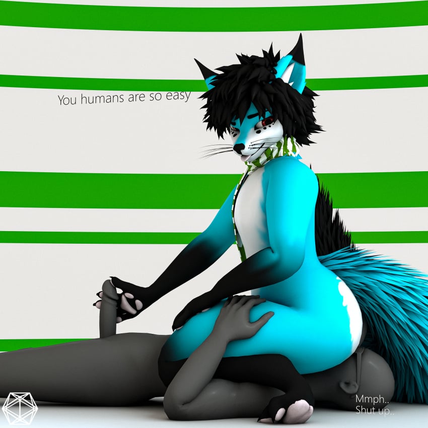 2024 3d_(artwork) anal anon anthro big_tail black_hair blue_body blue_fur canid canine crouching dialogue digital_media_(artwork) duo eyewear facesitting facial_markings fox fur genitals glasses green_background grey_body hair handpaw head_markings hi_res human human_on_anthro interspecies looking_at_another looking_back lying male male/male mammal markings masturbation multicolored_body multicolored_fur on_back oral pawpads paws penis pointy_ears red_eyes rimming rimming_male scarf sex side_view simple_background sitting_on_another smile stripes syn-blue syntax_blue tail tongue tongue_out touching_penis two_tone_body two_tone_fur wearing_glasses whiskers white_body white_skin