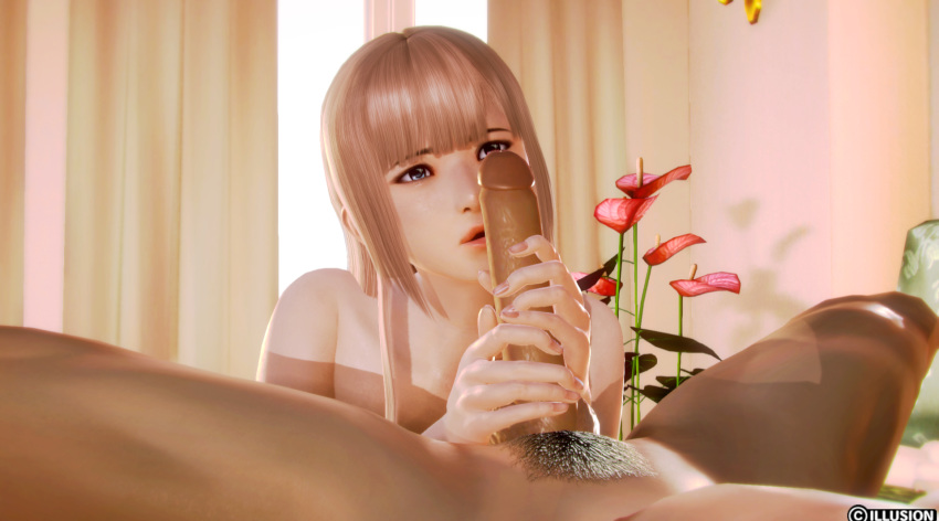 bellsrow big_penis blowjob fellatio handjob honey_select long_penis pink_hair tagme