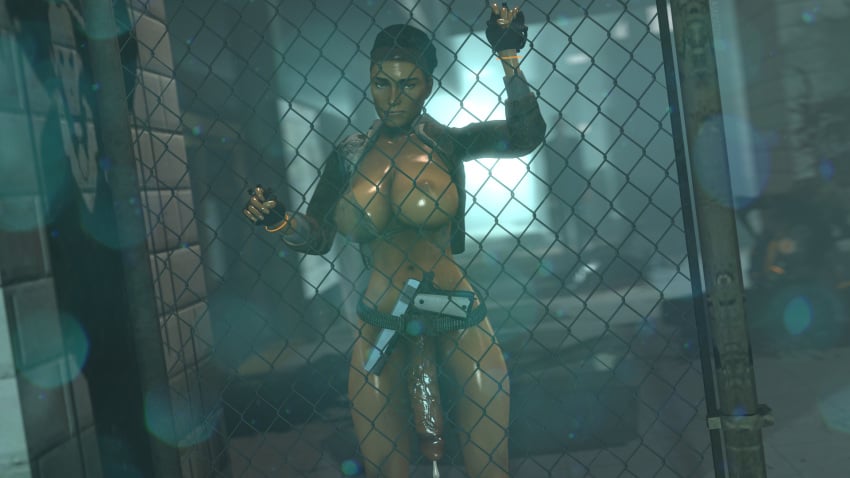 1futa 2020 3d alyx_vance background bedroom_eyes being_watched belt big_breasts big_penis biting_lip bottomless breasts exposed fence fingerless_gloves firearm futa_only futanari graffiti gun half-life half-life_(series) half-life_2 handgun highres long_penis naked nipples one_breast_out penis pistol posing precum randomdud seductive source_filmmaker standing subway tactical_nudity thick_thighs torn_clothes torn_shirt weapon