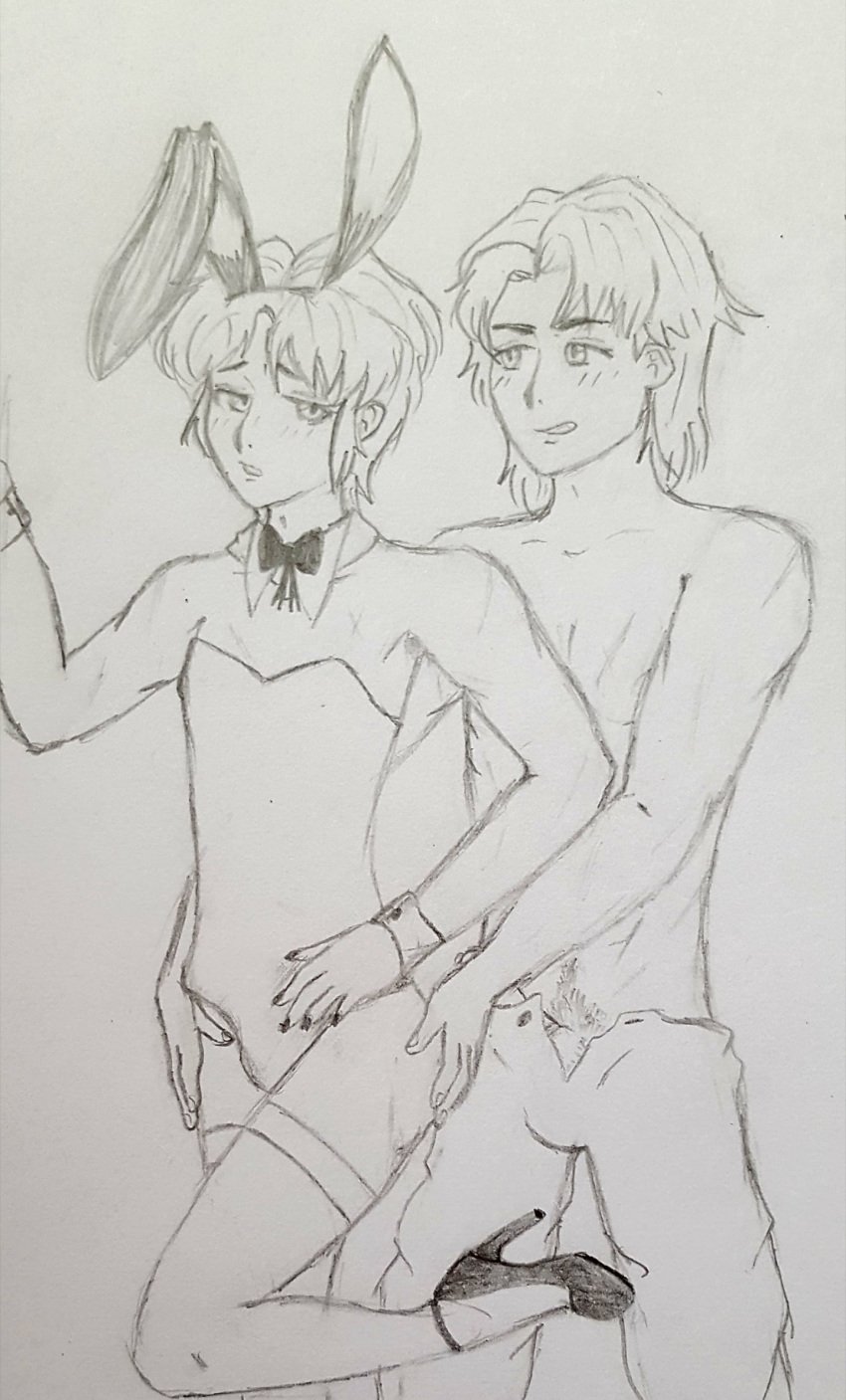 bunny_ears bunnysuit gay high_heels pencil playboy tear_ring_saga tear_ring_saga:_berwick_saga traditional_media yaoi