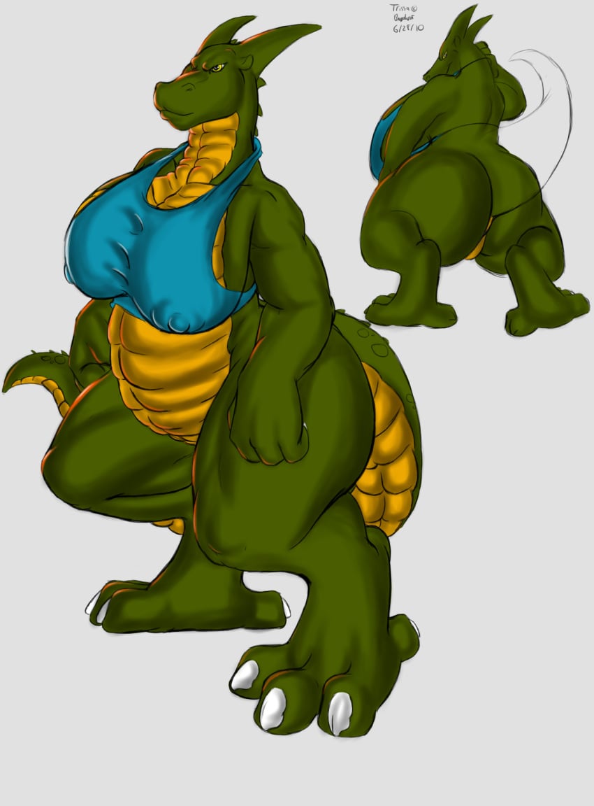 bigshow dinosaur female hi_res macro megasaurus model_sheet overweight reptile scalie trissa