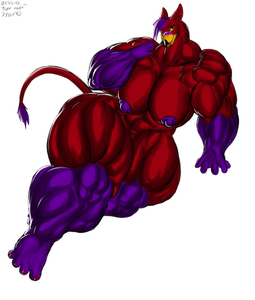 anthro avian bess_project bigshow breasts extreme_muscles female furry gena_(bigshow) gryphon hi_res muscular mythological_avian mythology solo