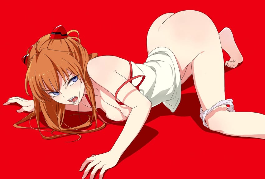 1girls all_fours angry angry_expression angry_eyebrows angry_eyes angry_face angry_vein ass ass_cleavage asuka_langley_sohryu back blue_eyes blue_eyes_female breasts brown_eyebrows brown_hair brown_hair_female butt_crack butt_crack_outline calves cleavage collarbone dot_nose elbows feet female female_focus female_only fingernails fingers frown frown_eyebrows frowning frowning_at_viewer full_body hair_between_eyes high_resolution highres kneepits knees laying_down laying_on_breasts laying_on_floor laying_on_ground lean_body lean_figure legs light-skined_female light-skinned light-skinned_female light_skin light_skin_female light_skinned light_skinned_female lips long_hair looking_at_viewer mebae neon_genesis_evangelion on_breasts open_mouth panties panties_around_leg parted_lips petite petite_body petite_breasts petite_female petite_girl red_background shoulders simple_background skinny skinny_female skinny_girl skinny_waist slender_body slender_waist slim_girl slim_waist small_breasts soles solo thick_ass thick_thighs thighs thin_waist toes tongue underwear upper_teeth white_panties white_underwear wide_hips