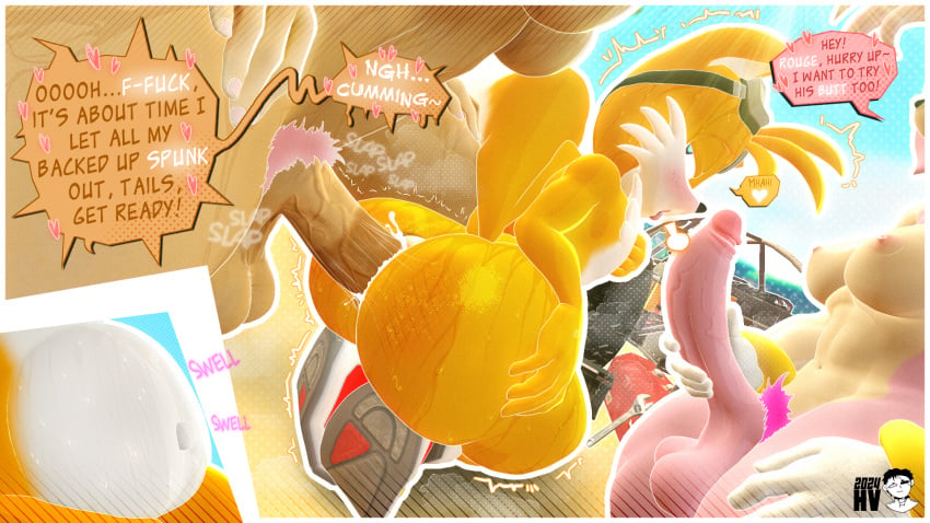 1boy 1femboy 2futas 3d 3d_model alternate_body_type amy_rose anal anal_sex anthro anthro_on_anthro belly_bulge big_ass big_breasts big_butt blush bubble_ass bubble_butt cum cum_in_ass cum_in_belly cum_inflation cum_inside cumflated_belly cumflation fit_futanari futa_on_male futanari highv0ltage huge_balls huge_cock mobian mobian_(species) mobian_bat naked pubes pubic_hair rouge_the_bat sega sfm sonic_(series) sonic_adventure_2 sonic_the_hedgehog_(series) source_filmmaker steam steaming_body steamy steamy_breath sweat sweatdrop sweating sweaty tails_the_fox text text_bubble veiny veiny_penis wet wet_body wet_skin