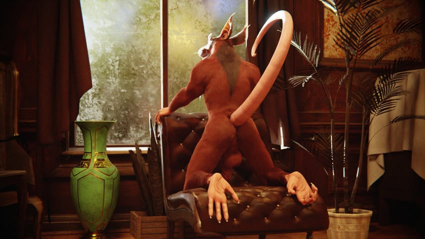 16:9 3d_(artwork) anthro anus ass athletic athletic_anthro athletic_male backsack balls big_balls biped brown_balls brown_body brown_fur chair claws digital_media_(artwork) drakk_art flaccid fur furniture genitals hairless_tail hand_feet hi_res humanoid_genitalia kneeling kneeling_on_chair looking_away male mammal master_splinter murid murine nickelodeon nude on_chair penis perineum plant presenting ralic_turman rat rodent solo tail teenage_mutant_ninja_turtles teenage_mutant_ninja_turtles_(2012) tmnt tmnt_2012 vase widescreen window