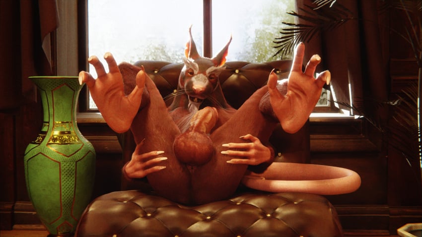 3d 3d_(artwork) anthro anus ass athletic athletic_anthro athletic_male backsack balls beard big_balls big_penis biped brown_balls brown_body brown_fur chair claws drakk_art erection eyebrows facial_hair fur furniture genitals hairless_feet hairless_hands hairless_tail hand_feet hi_res humanoid_genitalia looking_at_viewer lying male mammal master_splinter murid murine nickelodeon nude on_back on_chair penis presenting presenting_anus presenting_hindquarters ralic_turman rat rodent solo spread_legs spreading teenage_mutant_ninja_turtles teenage_mutant_ninja_turtles_(2012) thick_eyebrows tmnt tmnt_2012 white_facial_hair