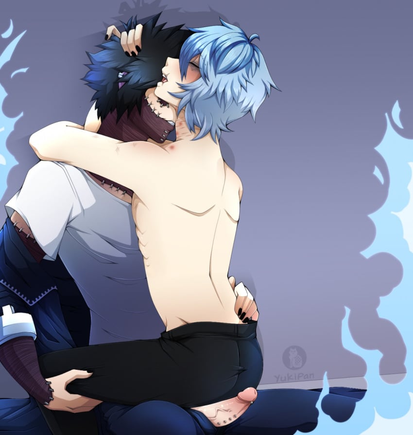 artist_request burn_scar clothed_sex dabi frenum_ladder frenum_piercing gay male_only my_hero_academia penis penis_piercing piercing scar shigaraki_tomura shimura_tenko todoroki_touya tomura_shigaraki touya_todoroki