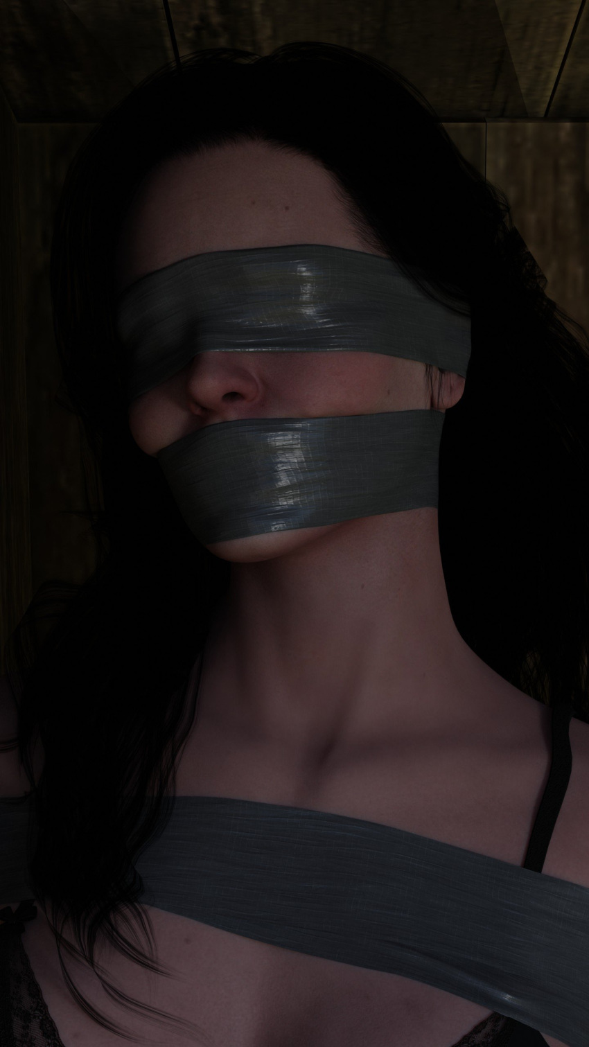 1girls 3d bdsm black_hair blindfold bondage bound cd_projekt_red duct_tape female femsub gagged game_hud kidnapped lingerie restrained rindekey tape tape_blindfold tape_gag the_witcher_(series) the_witcher_3:_wild_hunt underwear video_games yennefer