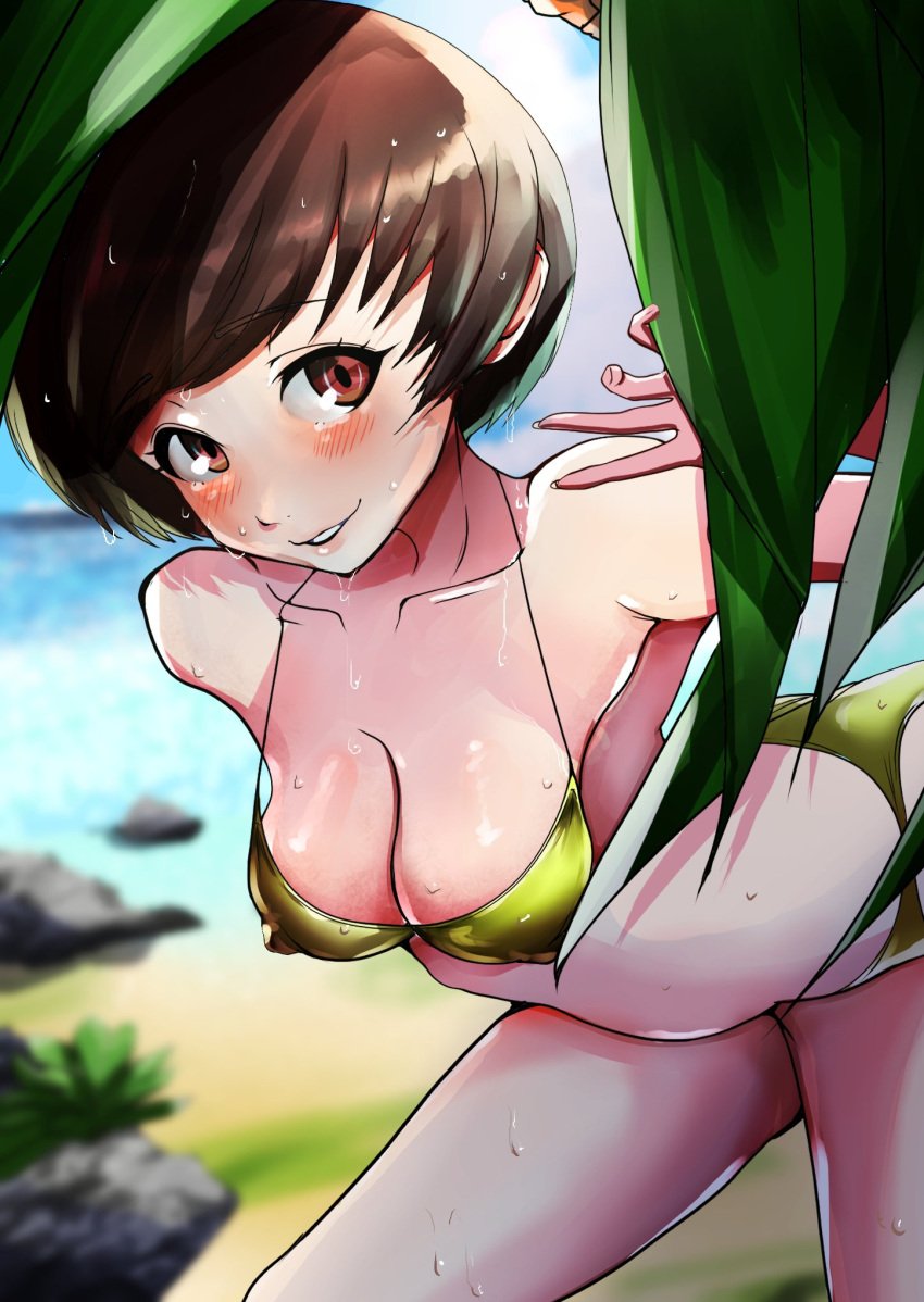 atlus breasts female female_only looking_at_viewer persona persona_4 satonaka_chie solo tagme takeminaieeru