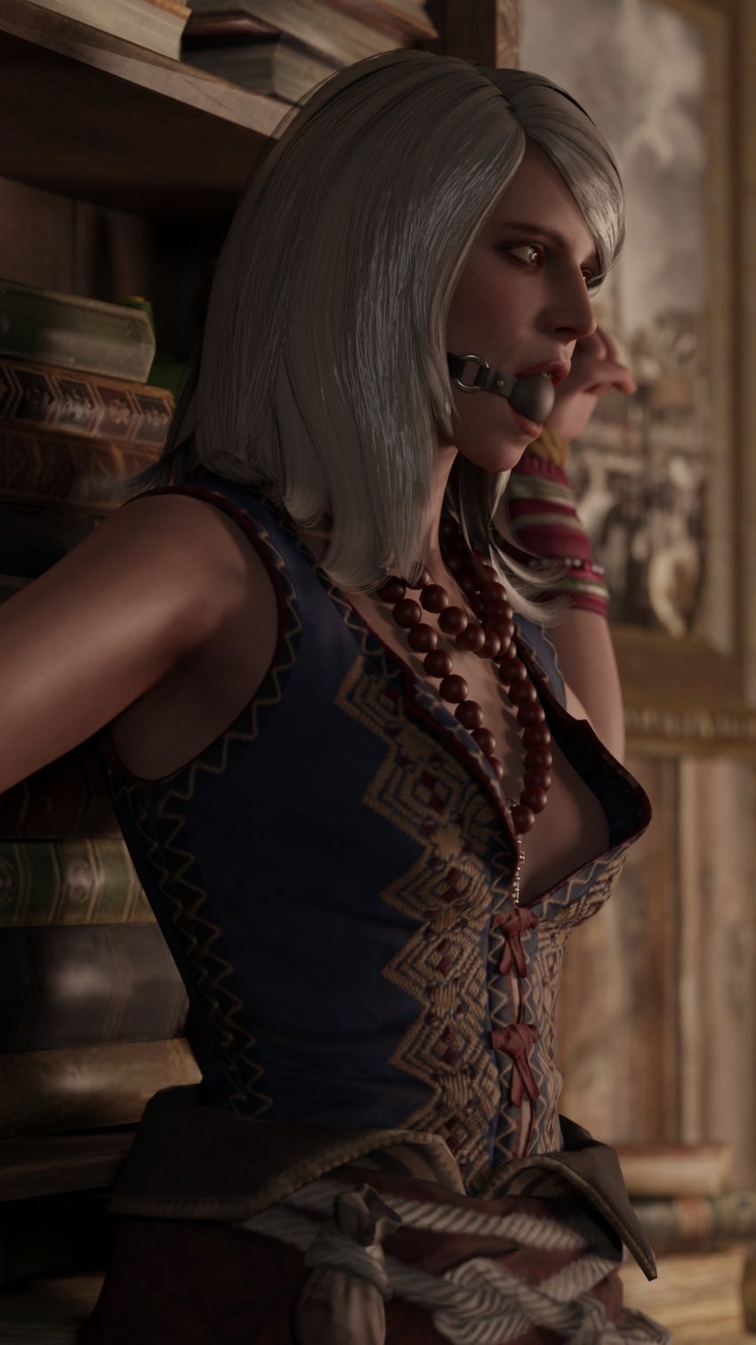 1girls 3d ball_gag blonde_hair bondage bound bound_wrists cd_projekt_red femsub gag gagged imminent_rape imminent_sex keira_metz light-skinned_female medium_hair milf novigrad petite rindekey rope_bondage skinny slim sorceress the_witcher_(series) the_witcher_3:_wild_hunt tied_hands tied_up white_hair yellow_eyes