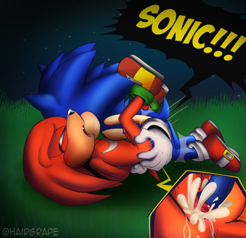 !!! 2boys apinkgrape cum cum_in_ass cum_inside gay hairgrape hands_behind_back knuckles_the_echidna male_only missionary_position penis rape sonic_(series) sonic_the_hedgehog sonknux suprised unexpected yaoi