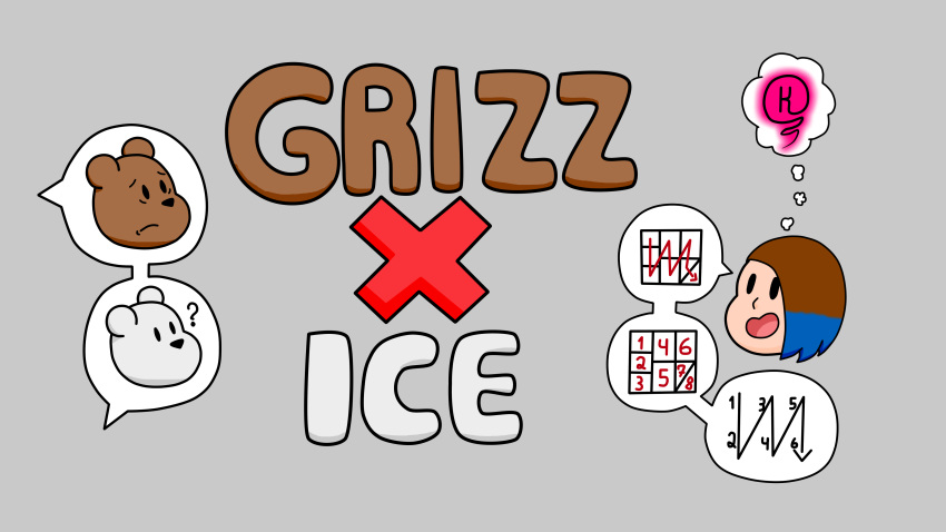 anthro grizzly_(wbb) ice_bear kakau221 male_focus title we_bare_bears