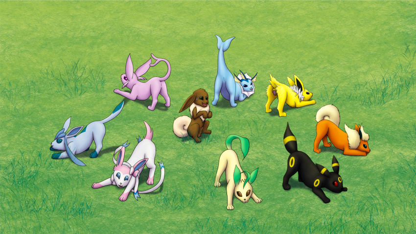 16:9 1boy 7girls anatomically_correct animal_genitalia animal_penis animal_pussy baylong canine canine_penis canine_pussy eevee eeveelution espeon feline female feral flareon furry glaceon group hi_res jolteon leafeon male nintendo penis penis_tip pokemon pokemon_(species) pokemon_dppt pokemon_gsc pokemon_rgby pokemon_xy presenting pussy sheath sylveon testicles umbreon vaporeon video_games widescreen