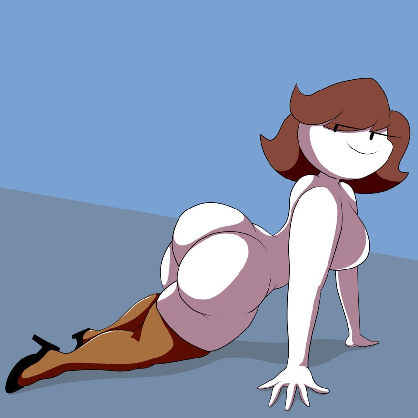 ass big_ass brown_hair bubble_butt female_only happylikeawall high_heels scarecorrode stockings tagme white_skin youtube