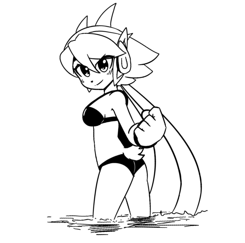 anthro aquatic_dragon beach bikini dragon female female_protagonist freedom_planet freedom_planet_2 kenjikanzaki05 looking_at_viewer sash_lilac video_games water water_dragon