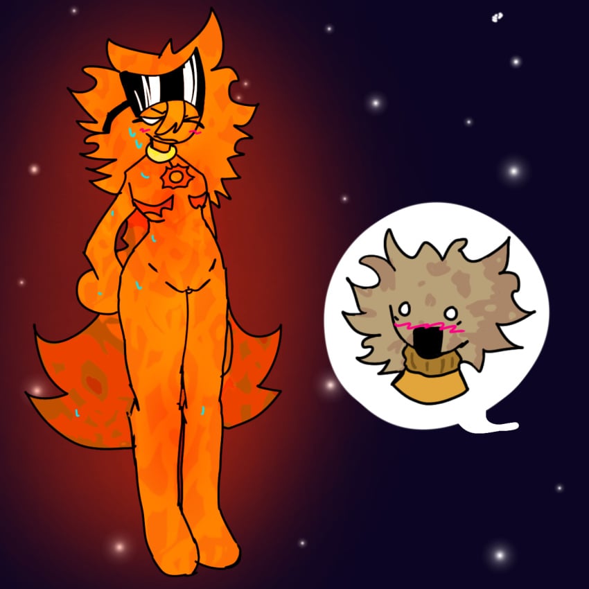 blush female male mercury_(planet) naked pussy solarballs standing star sun_(solarballs) sweating white_eyes