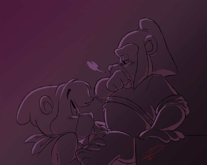 adventures_of_the_gummi_bears anthro bear blowjob blush cum disney furry gay gruffi_gummi gusto_gummi licking male male_only penis yaoi