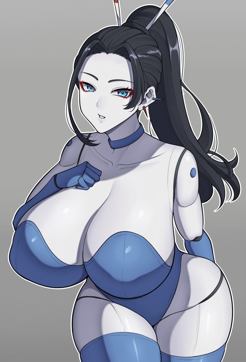 android beepo_(chunkymoon) big_ass big_breasts big_hips huge_breasts robot robot_girl