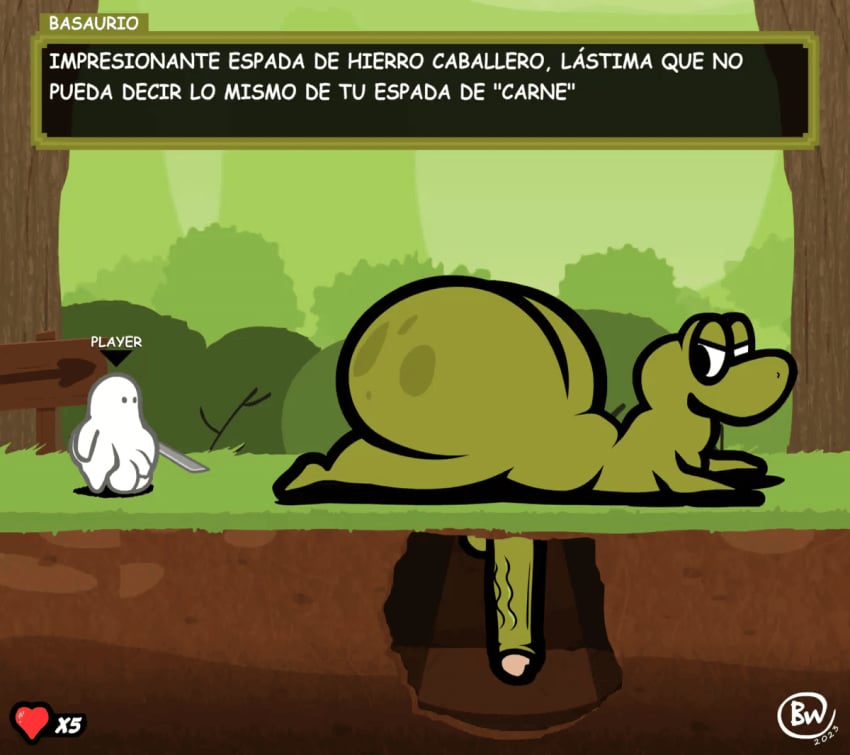 angry animated ass big_butt big_penis bonguitoweon dick_in_hole genitals huge_butt huge_cock human humanoid hyper hyper_butt hyper_genitalia hyper_penis jiggling_butt knife male male/male mammal penis scalie spanish_text text thick_thighs translation_check translation_request video_game_reference wiggle