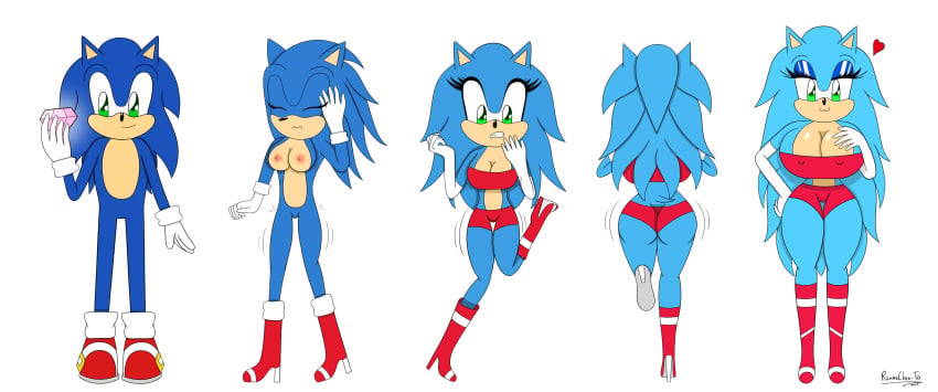 big_lips bimbo bimbofication bimbofur breasts elbow_gloves gender_transformation high_heel_boots high_heels nipples ranmachan-tg rule_63 sonic_(series) sonic_the_hedgehog sonique_the_hedgehog thighhighs transformation