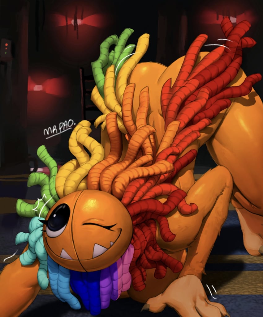 1female 1girl 1girls 2025 2025s 2d 2d_(artwork) 2d_artwork absurd_res absurdres all_fours animate_inanimate anthro anthro_female anthrofied artist_logo artist_name ass big_ass big_breasts big_butt black_eyes breasts butt claws closed_mouth crawling crossgender digital_art digital_drawing digital_drawing_(artwork) digital_media digital_media_(artwork) digital_painting digital_painting_(artwork) english english_text eyelashes felid feline felis female female_anthro female_focus female_only fur furry furry_female genderswap genderswap_(mtf) hair hi_res lion living_plushie long_hair mammal mob_entertainment mob_games monster mrpao mtf_crossgender multicolored_body multicolored_fur multicolored_hair one_eye_closed orange_body orange_fur pantherine plushie poppy_playtime poppy_playtime_(chapter_4) rainbow_hair red_lighting rule63 rule_63 sharp_teeth smile smiling smiling_at_viewer solo solo_female solo_focus tan_body tan_fur teeth text thick_thighs thighs two_tone_body two_tone_fur video_games watermark wink yarnaby_(poppy_playtime)