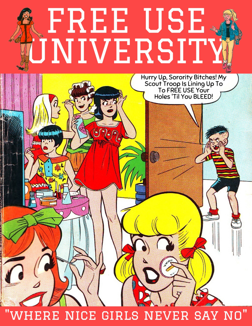 archie_comics betty_cooper blonde_hair brown_hair nightgown sleepover veronica_lodge