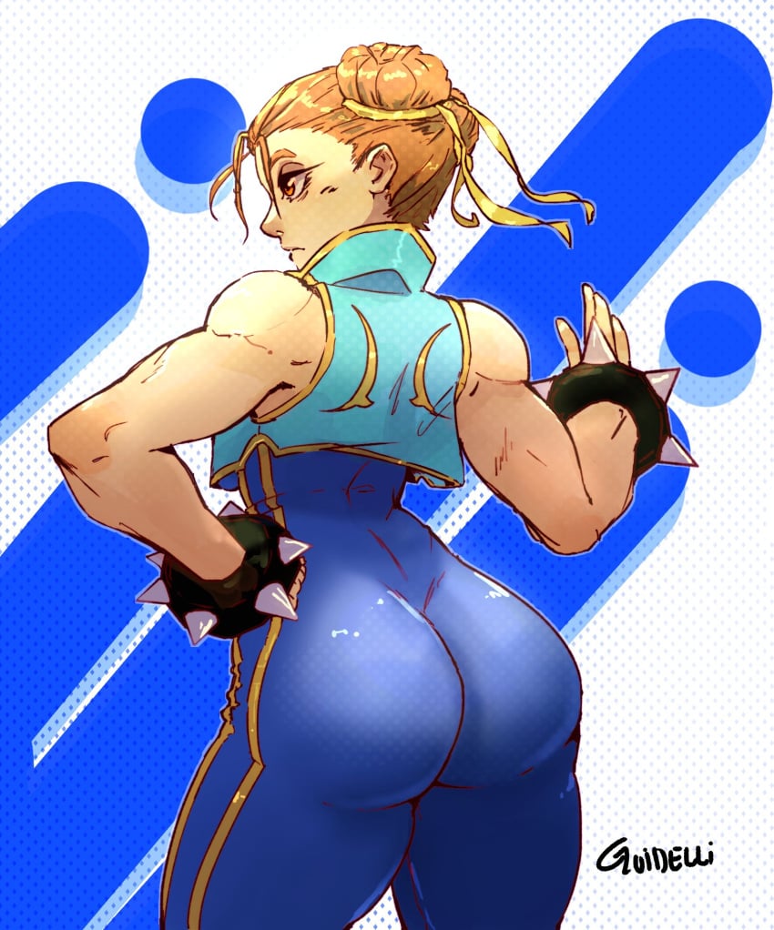 brown_eyes brown_hair brown_hair_female chun-li chun-li_(fortnite) clothed clothed_female dat_ass fat_ass fortnite guidelli_art hair hair_bun hair_buns street_fighter