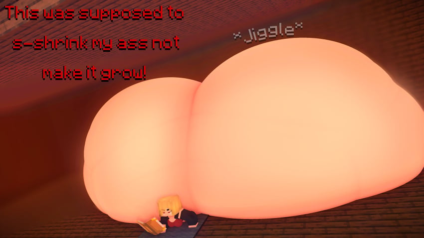 1girls alternate_version_available annoyed ass_bigger_than_body ass_bigger_than_breasts ass_bigger_than_head ass_bigger_than_torso big_breasts cappuccinodrinker colossal_ass hyper hyper_ass meat_wall_(body_type) minecraft solo_female tagme