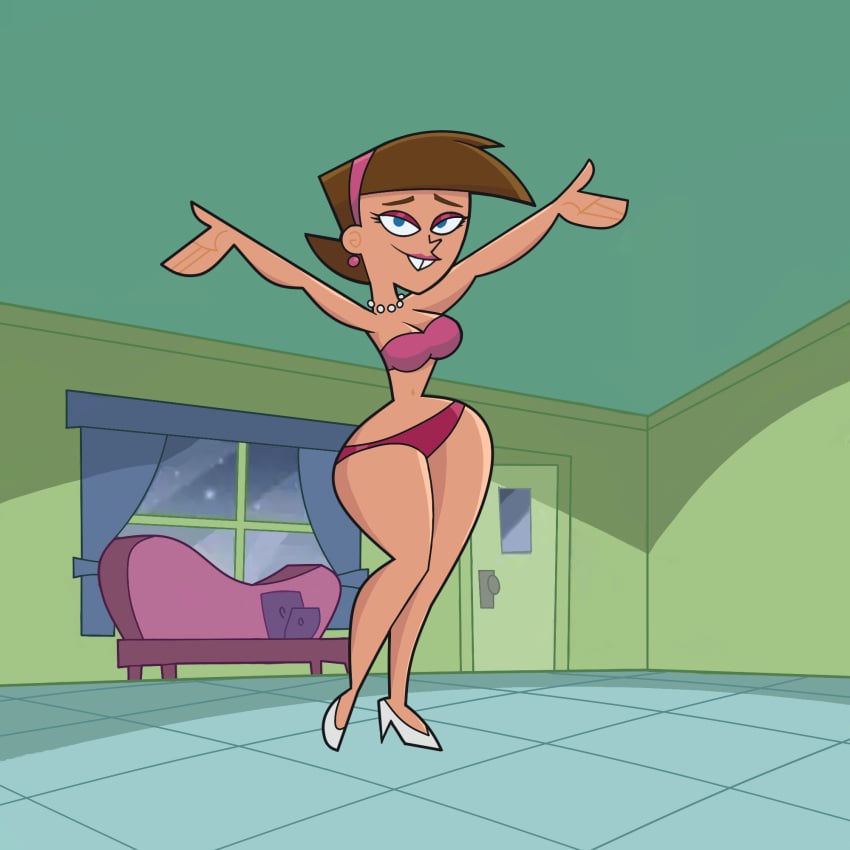 aged_up big_ass big_breasts blue_eyes brown_hair earring earrings gearfou genderswap_(mtf) large_ass large_breasts milf nickelodeon pearl_necklace rule_63 swimsuit the_fairly_oddparents thick_thighs timantha timmy_turner wide_hips