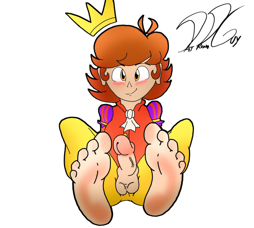 1boy a_hat_in_time blush datdreamguy_(artist) feet feet_focus feet_together foot_fetish foot_focus male male_foot_fetish male_only penis penis_out prince_(ahit) skinny soles solo toony