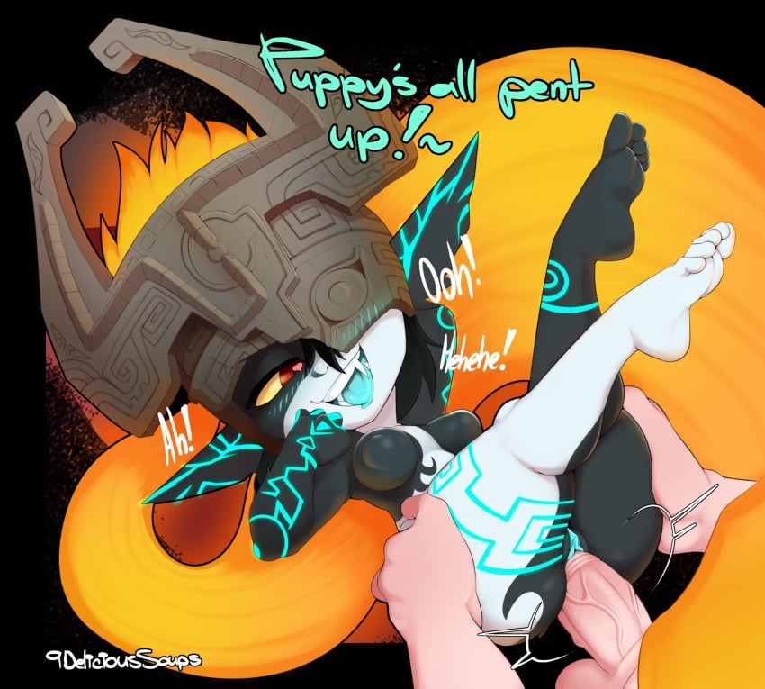 1boy 1girls ass_grab black_body black_skin blue_tongue breasts cute_fang delicioussoup fangs feet feet_up female female_focus fused_shadow grey_body grey_skin helmet imp_midna larger_male legs_up light-skinned_male light_skin long_ears midna nippleless no_nipples orange_hair penis pussy red_irises sex shortstack size_difference small_breasts smaller_female smug teasing the_legend_of_zelda thick_thighs twilight_princess two_tone_body vaginal_penetration vaginal_sex very_long_hair yellow_sclera