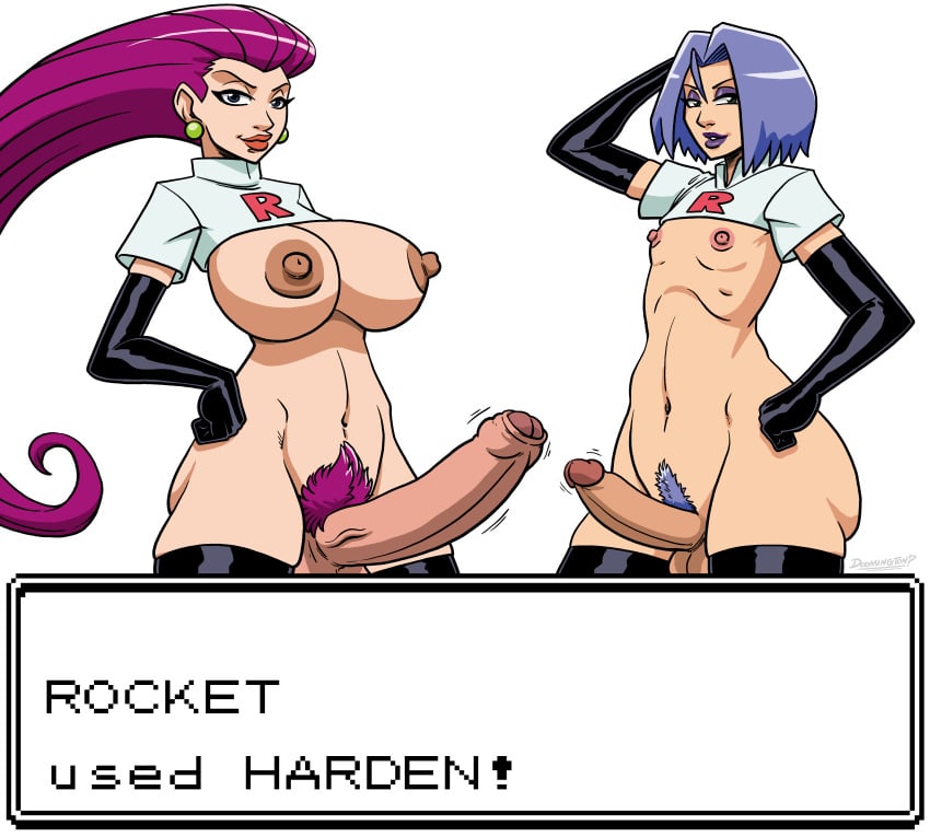 1boy 1futa 1girls abs areolae balls blue_hair breasts brown_nose curvy doomington duo erect_nipples erection eye_contact eyeshadow femboy foreskin futa_is_bigger futa_with_male futanari gameplay_mechanics girly gloves half-closed_eyes harden_(pokémon_move) hud huge_ass huge_breasts huge_penis human hyper hyper_balls hyper_penis intersex james_(pokemon) jessie_(pokemon) large_balls larger_futanari long_hair looking_at_viewer makeup male midriff navel nintendo nipples nude penis penis_size_difference pokemon pokemon_battle pokemon_move pokemon_rgby pubes pubic_hair size_difference smaller_male testicles text thick_penis thick_thighs thighhighs trap uncut wide_hips