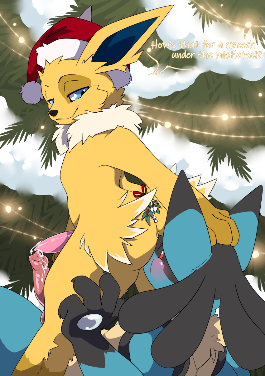 absurd_res anal anthro ashley-arctic-fox black_body black_fur blacktail_(doesnotexist) blue_body blue_eyes blue_fur dipstick_ears eeveelution fur generation_1_pokemon generation_4_pokemon genitals hi_res jolteon knot levin_(dustedeevee) lucario male markings multicolored_ears multicolored_tail nintendo oral penis pokemon pokemon_(species) red_eyes rimming sex spikes spikes_(anatomy) tail tan_body tan_fur