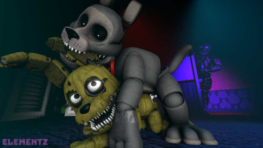 anal cum cum_in_ass doggy_style fetch_(fnaf) five_nights_at_freddy's five_nights_at_freddy's:_fazbear_frights male male/male male_only penetration plushtrap plushtrap_(fnaf) springtrap springtrap_(fnaf)