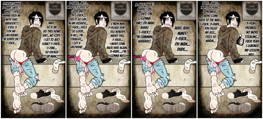after_orgasm after_sex barefoot black_hair comic cum_on_feet cum_on_self emo exposed_anus exposed_balls exposed_penis feet forced_orgasm gay gay_domination gravity_falls humiliation male_only male_rape_victim orgasm orientation_play pale_skin punishment rape robbie_valentino shoplifting short_comic sneakers socks socks_and_shoes strip_search sweaty twink vibrator vibrator_in_ass