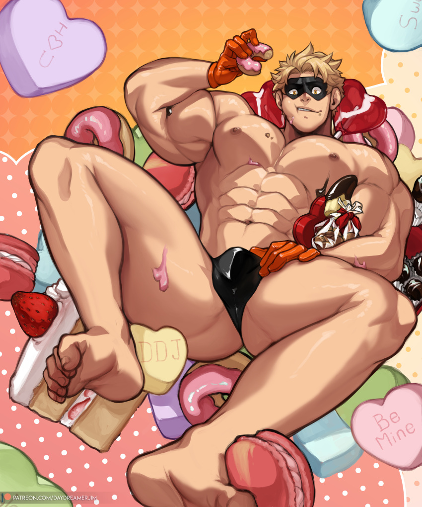 1boy bara bara_tits barazoku bulge daydreamerjim fatgum gay holidays jimsdaydreams male male_focus male_nipples male_only manly muscular_male my_hero_academia nipples solo solo_male taishiro_toyomitsu thong toyomitsu_taishirou underwear valentine's_day yaoi