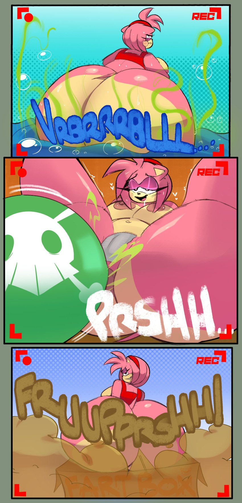 1girls amy_rose anthro balloon big_ass big_breasts big_butt big_thighs box bubble bubble_ass bubble_butt bubbles comic fart fart_bubbles fart_cloud fart_fetish farting farting_at_viewer furry hedgehog huge_ass huge_breasts huge_butt huge_thighs hyper_fart hyper_farting meltstoplock recording sega sonic_(series) sonic_the_hedgehog_(series) sweat sweating sweaty tape taped_pussy thick_thighs water