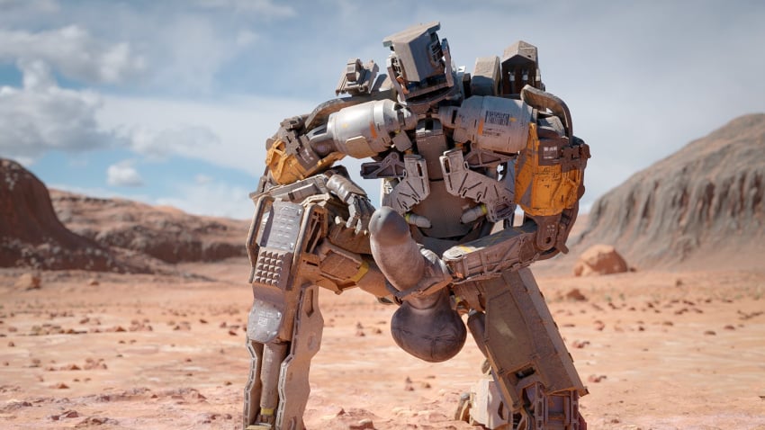 16:9 2020 3d 3d_(artwork) ass balls big_balls big_butt big_penis bodily_fluids c6_tactical_robot call_of_duty call_of_duty:_infinite_warfare chittercg cum deepspacebug desert digital_media_(artwork) genital_fluids genitals hi_res humanoid humanoid_genitalia humanoid_penis looking_at_viewer machine male male_only penis presenting presenting_hindquarters robot simple_background solo video_games widescreen