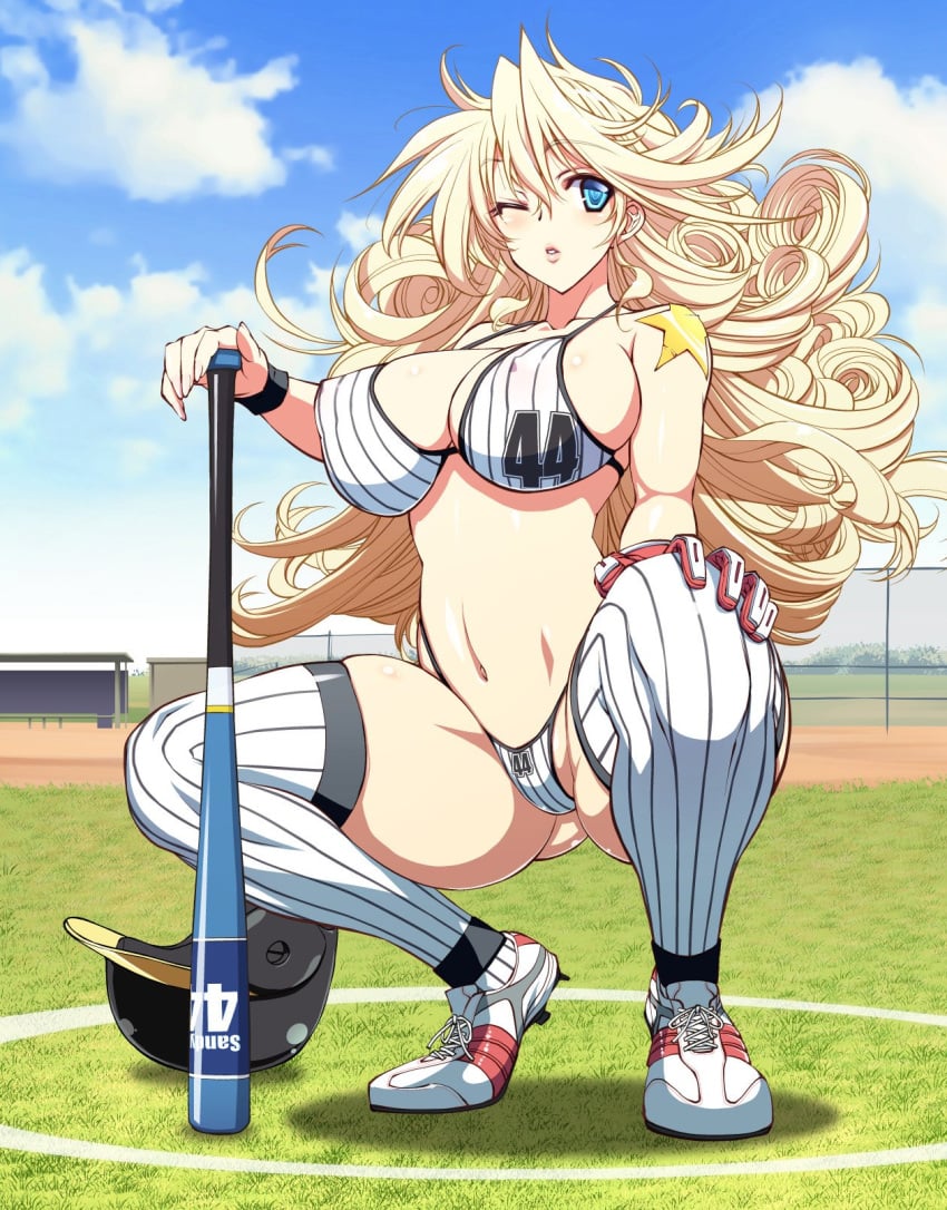 blonde blonde_hair blue_eyes female large_breasts long_hair rakko rakko_(r2) sandy_bash suketto_sanjou!!