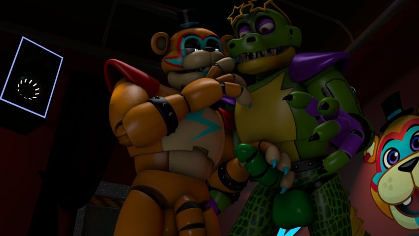 alligator alligator_tail alligatorid alligatorid_humanoid animatronic anthro background biceps blue_nails body_markings bonnfie_(artist) crocodile crocodile_tail crocodilian crocodylid facial_markings five_nights_at_freddy's five_nights_at_freddy's:_security_breach fnaf gay gay_sex glamrock_freddy_(fnaf) glowing_eyes green_body hand_on_butt hand_on_penis handjob lighting_bolt looking_at_partner looking_down machine male/male male_focus male_only mohawk mohawk_(hairstyle) montgomery_gator_(fnaf) muscular muscular_anthro muscular_arms muscular_male muscular_thighs non-human non_mammalian_nipples orange_body pauldrons pink_glans red_hair reptile reptile_humanoid robot robot_humanoid robot_penis scottgames simple_background spiked_bracelet spotted_body steel_wool_studios tail tail_markings tan_fur tattoo two_tone_body two_tone_fur ursid ursid_humanoid ursine