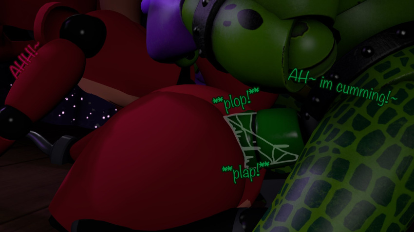 alligator alligator_tail alligatorid alligatorid_humanoid animatronic anthro background biceps body_markings bonnfie_(artist) crocodile crocodile_tail crocodilian crocodylid cumming cumming_inside dialogue dialogue_bubble english english_dialogue english_text facial_markings five_nights_at_freddy's five_nights_at_freddy's:_security_breach fnaf fox foxy_(fnaf) gay gay_sex green_body lighting_bolt machine male male/male male_only male_penetrated male_penetrating male_penetrating_male mohawk mohawk_(hairstyle) montgomery_gator_(fnaf) muscular muscular_anthro muscular_arms muscular_male muscular_thighs non-human non_mammalian_nipples onomatopoeia pauldrons pink_glans red_body red_hair reptile reptile_humanoid robot robot_humanoid scottgames simple_background spiked_bracelet spotted_body steel_wool_studios tail tail_markings tattoo two_tone_body two_tone_fur