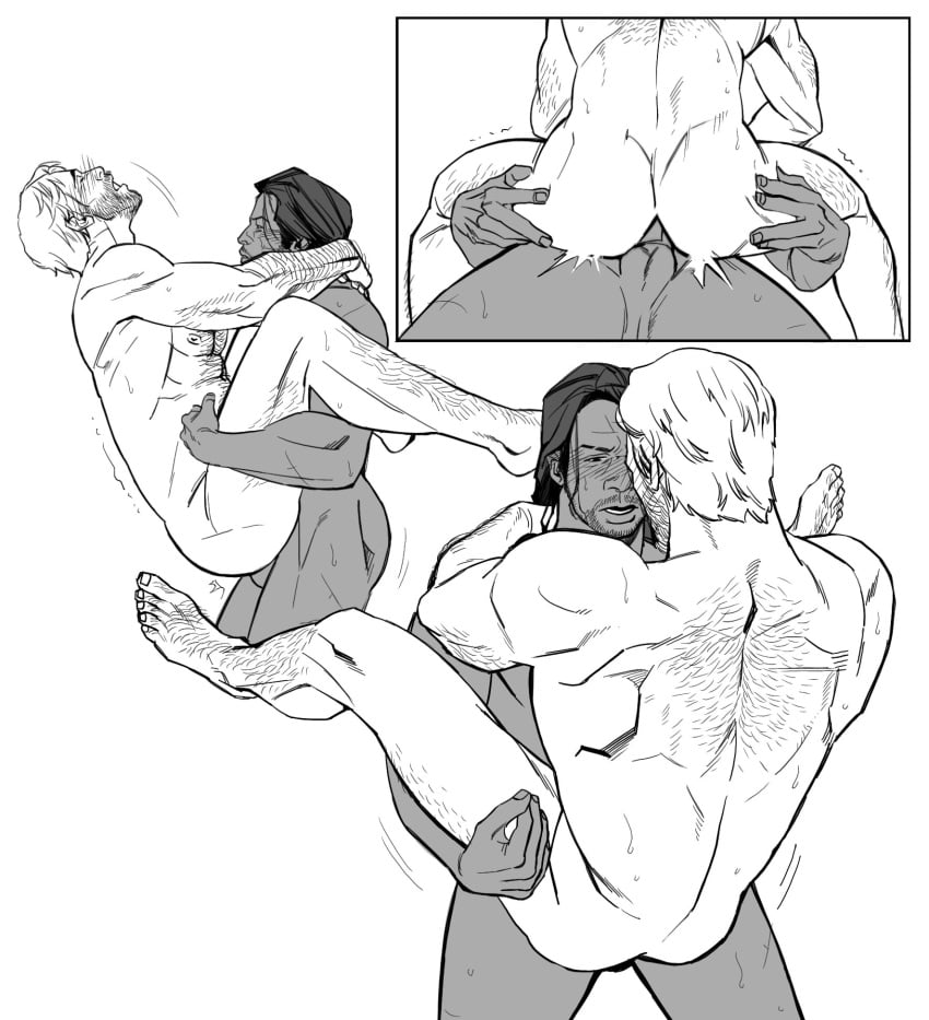 2boys anal arthur_morgan bonjourdraws carrying charles_smith male_only red_dead_redemption red_dead_redemption_(series) red_dead_redemption_2 yaoi